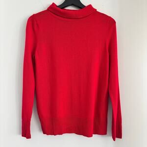 Talbots Petite Pure Merino Wool Sweater Women's Size Medium Holiday Red Sweater